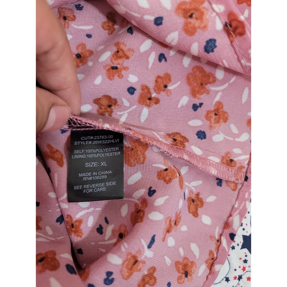 Trixxi Sz XL pink ditsy floral print puff sleeve Smocked mini dress Junior's - Picture 11 of 16